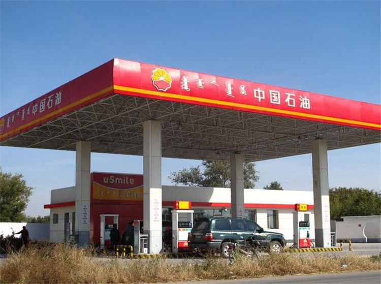 海城加油站钢结构网架案例1